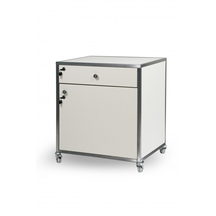 Тумба медицинская мобильная C.box CMM-1DD-2-NATA ALU